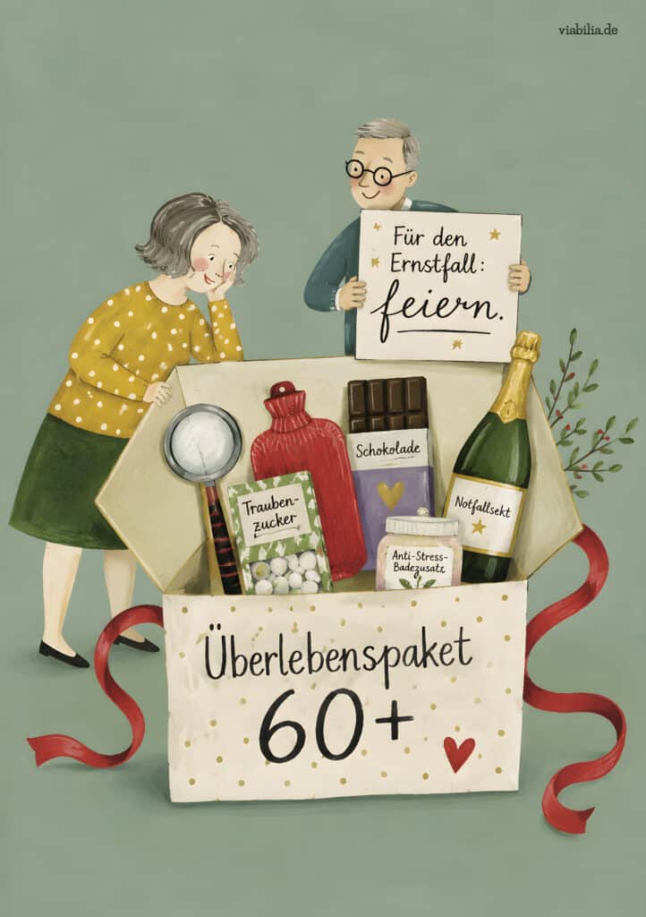 Lustige Geburtstagskarte Überlebenspaket 60 plus