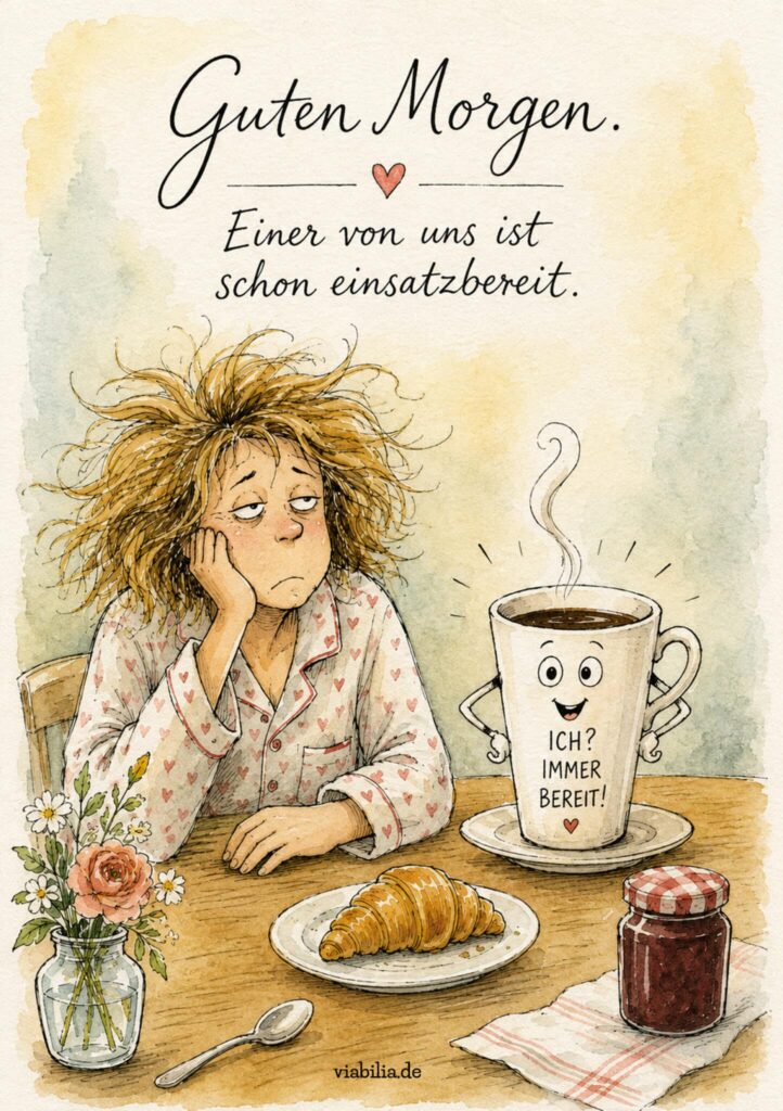 Lustiger Guten-Morgen-Gruß auf Postkarte
