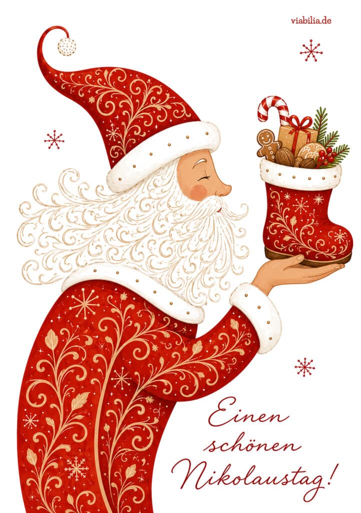 Moderne Nikolauskarte für schönen Nikolaustag