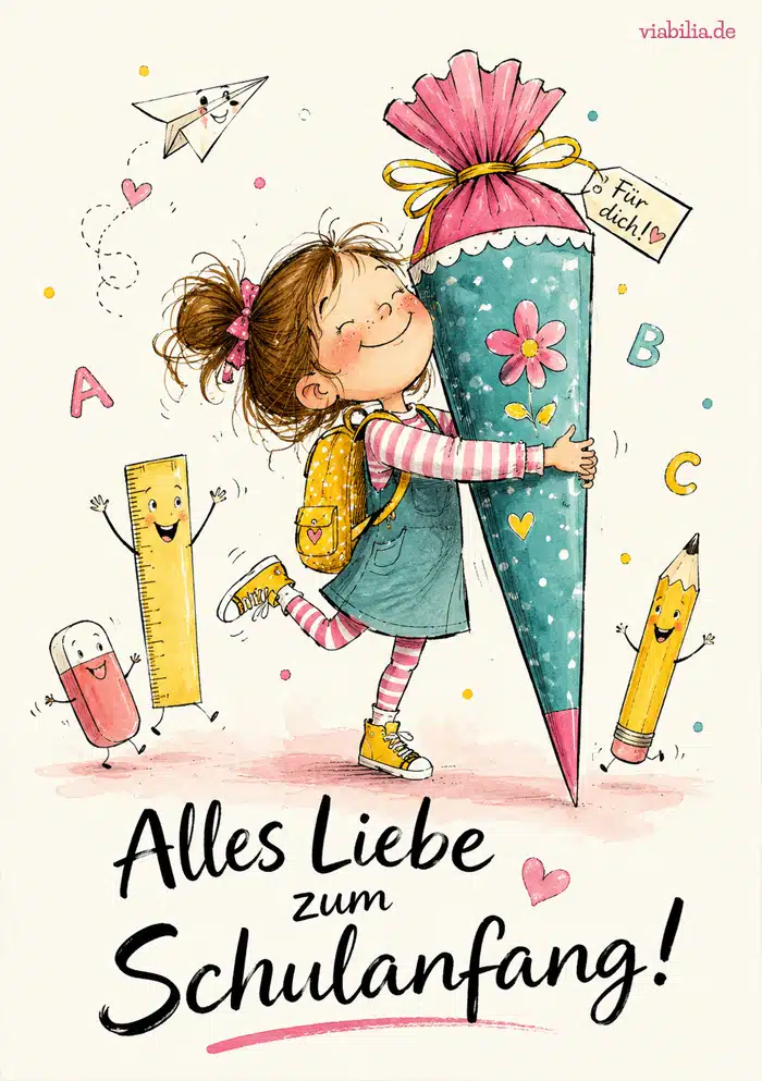 Alles Liebe zum Schulanfang für ein Mädchen Alles Liebe zum Schulanfang für ein Mädchen
