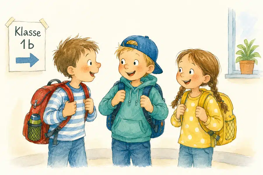 Einschulung: Glückwünsche und Bilder für WhatsApp Geschichte zur Einschulung: Emil und zwei Kinder