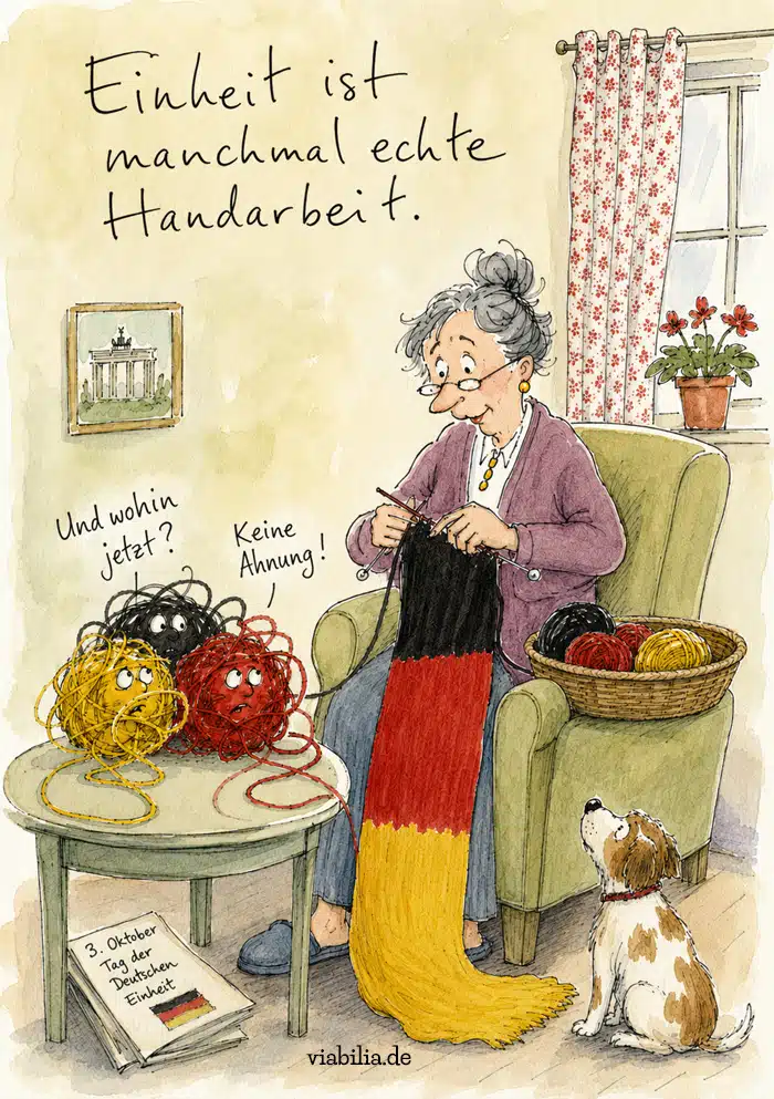 Lustiges Bild zum Tag der Deutschen Einheit: Einheit ist manchmal echte Handarbeit Lustiges Bild zum Tag der Deutschen Einheit: Einheit ist manchmal echte Handarbeit