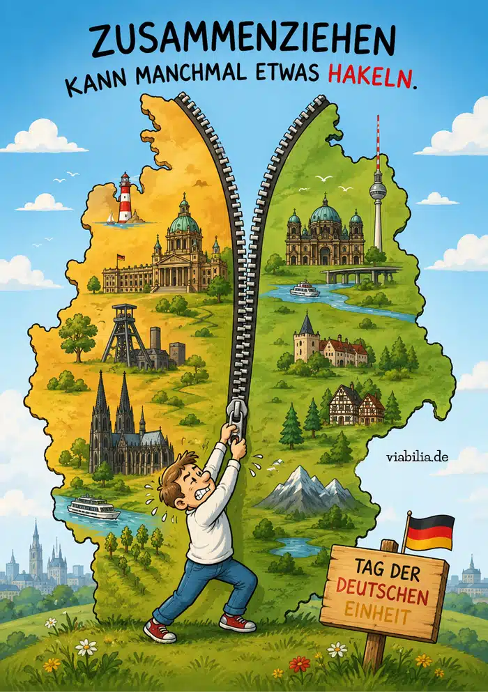 Tag der Deutschen Einheit: Zusammenziehen kann manchmal etwas hakeln Tag der Deutschen Einheit: Zusammenziehen kann manchmal etwas hakeln