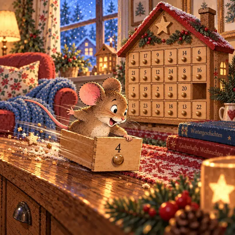 Weihnachtsgeschichte: Mäuschen Mika und die rasende Adventsschublade