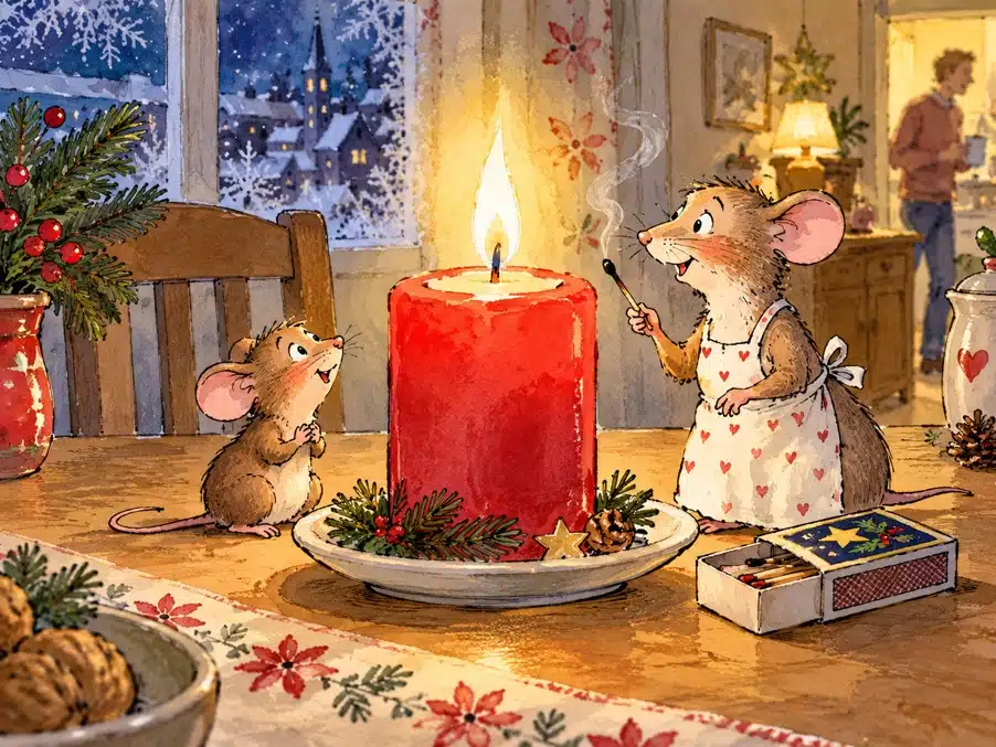 Mäuschen Mikas „brennendster“ Adventswunsch – Weihnachtsgeschichte Mäuschen Mikas "brennendster" Adventswunsch - Weihnachtsgeschichte