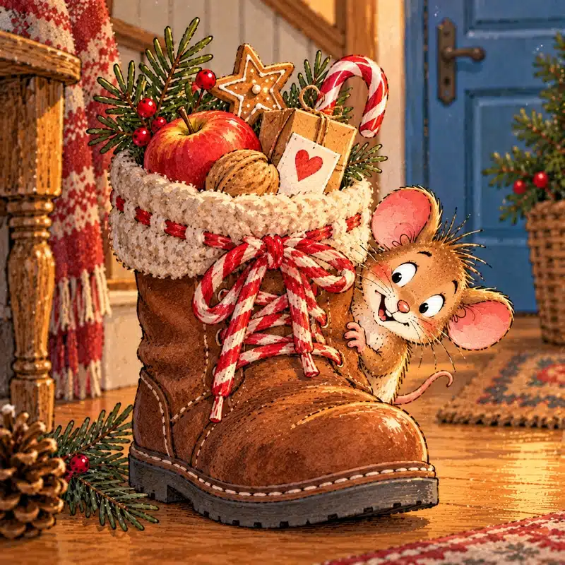 Mäuschen Mika und die zwei Nikolausstiefel, Weihnachtsgeschichte