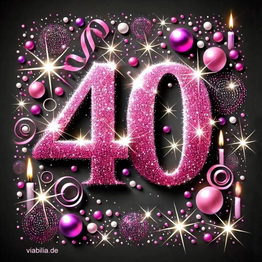 40. Geburtstag leuchtend