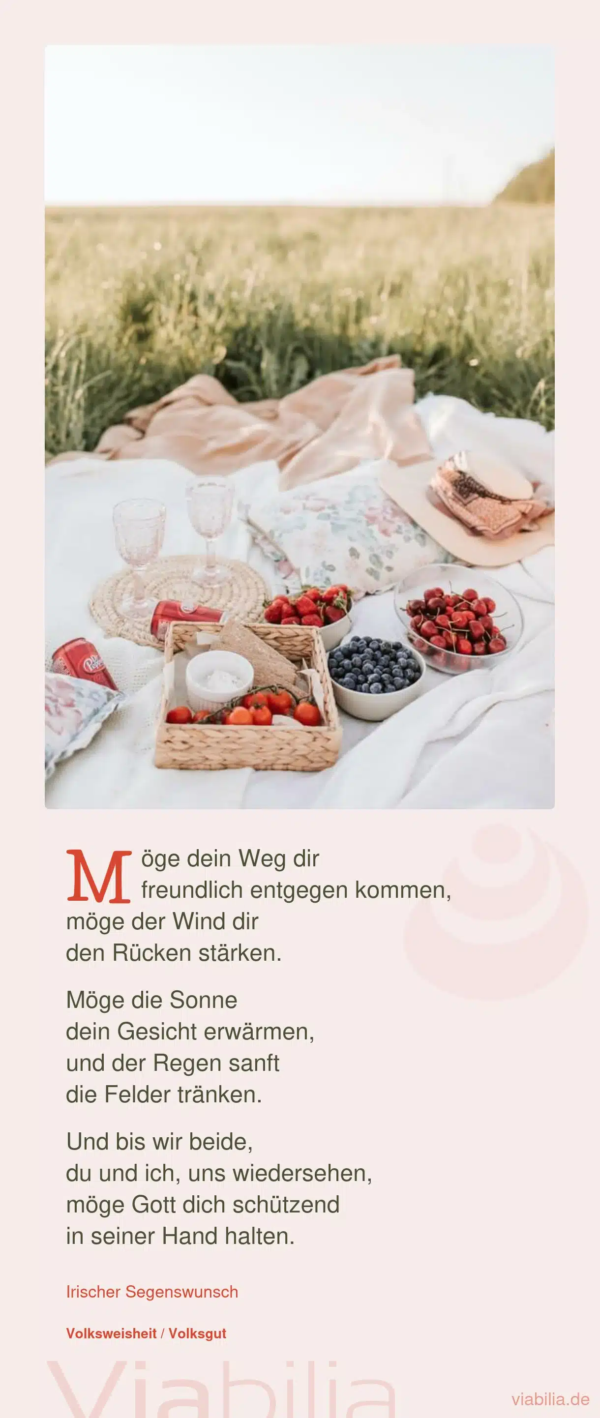 Irischer Segenswunsch zum Abschied Irischer Segenswunsch zum Abschied