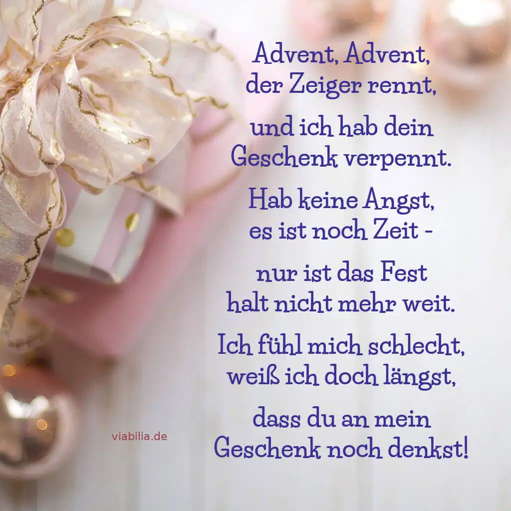 Kurzes Adventsgedicht als kleinen Hinweis auf’s Weihnachtsgeschenk Kurzes Adventsgedicht als kleinen Hinweis auf’s Weihnachtsgeschenk