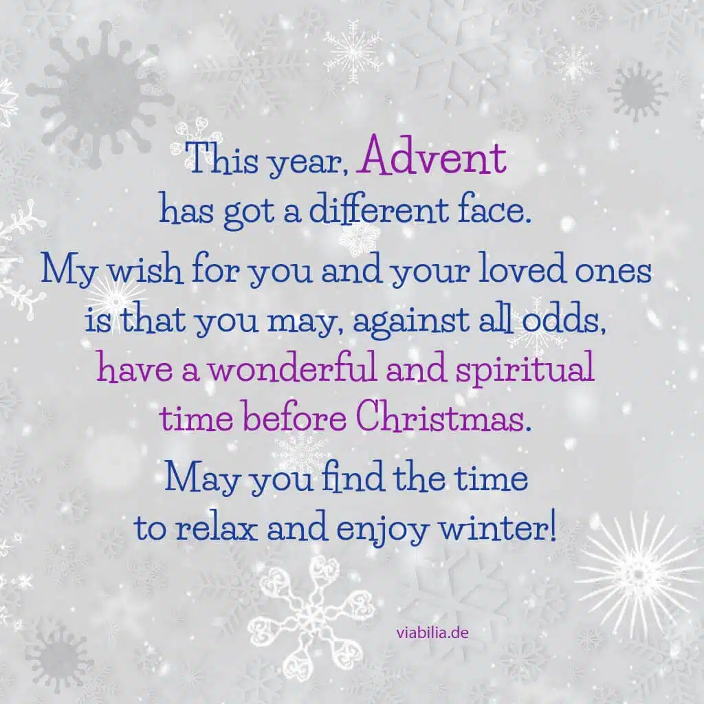 Adventsgruß in englischer Sprache zu Corona oder einer anderen Erkältung Adventsgruß in englischer Sprache zu Corona oder einer anderen Erkältung