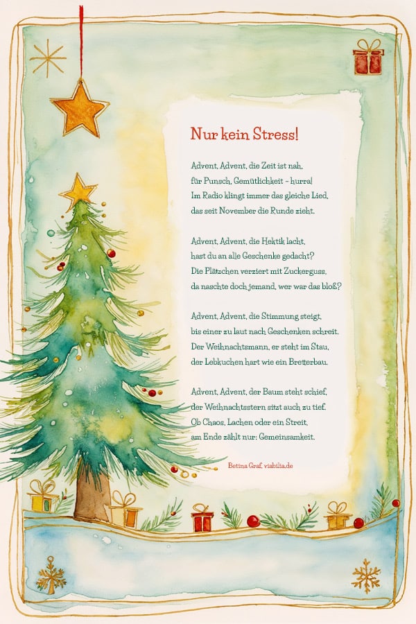 Adventsgedicht: Nur kein Stress