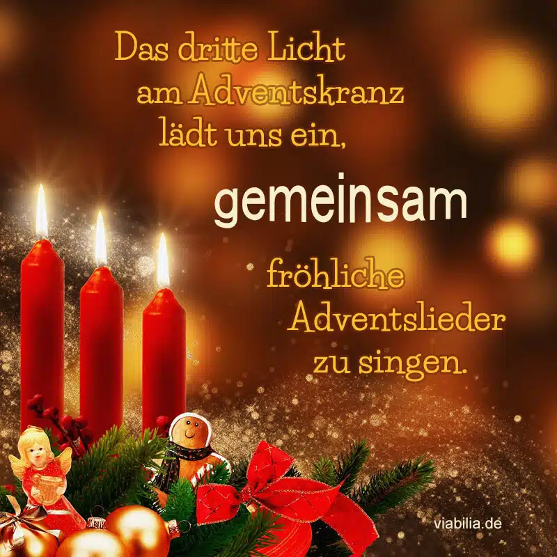 Adventsgrüße zum 3. Advent: fröhlich Adventslieder singen Adventsgrüße zum 3. Advent: fröhlich Adventslieder singen