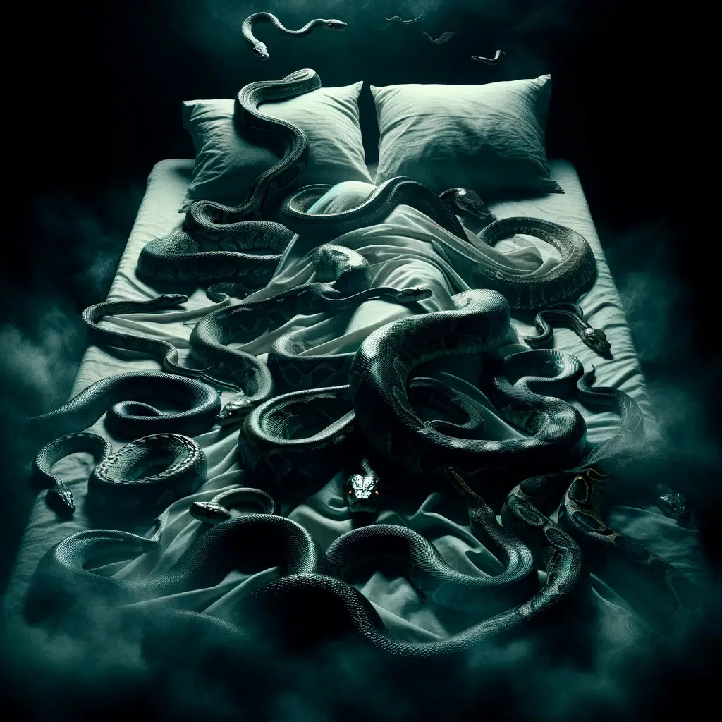 Alptraum: Schlangen im Bett