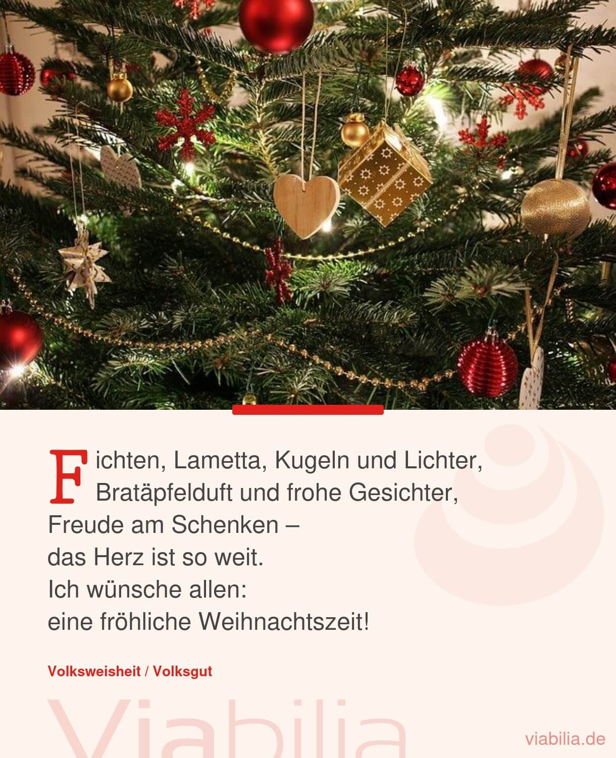Besinnliche Weihnachtsgrüße über Lametta und Lichter