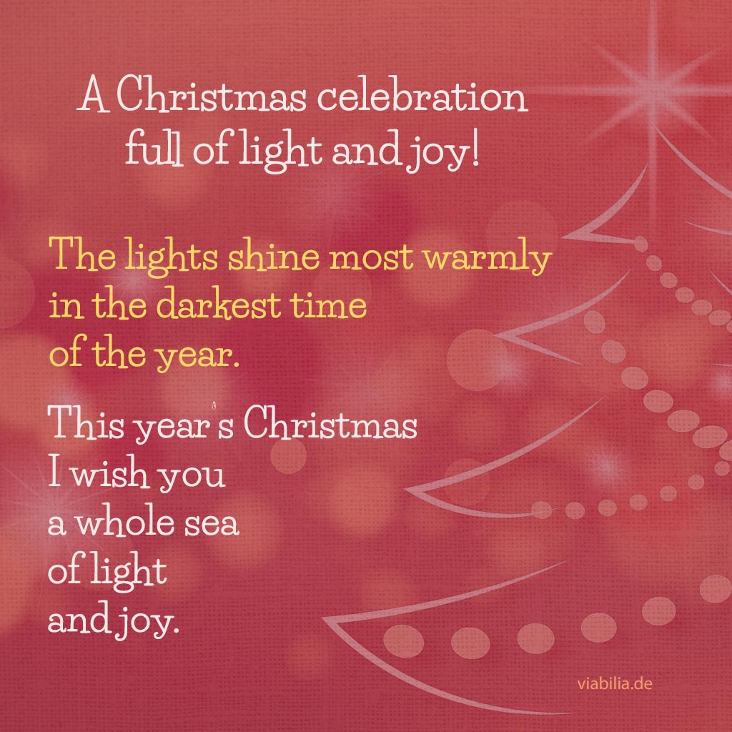 Lichtvolle Weihnachtsgrüße in englischer Sprache