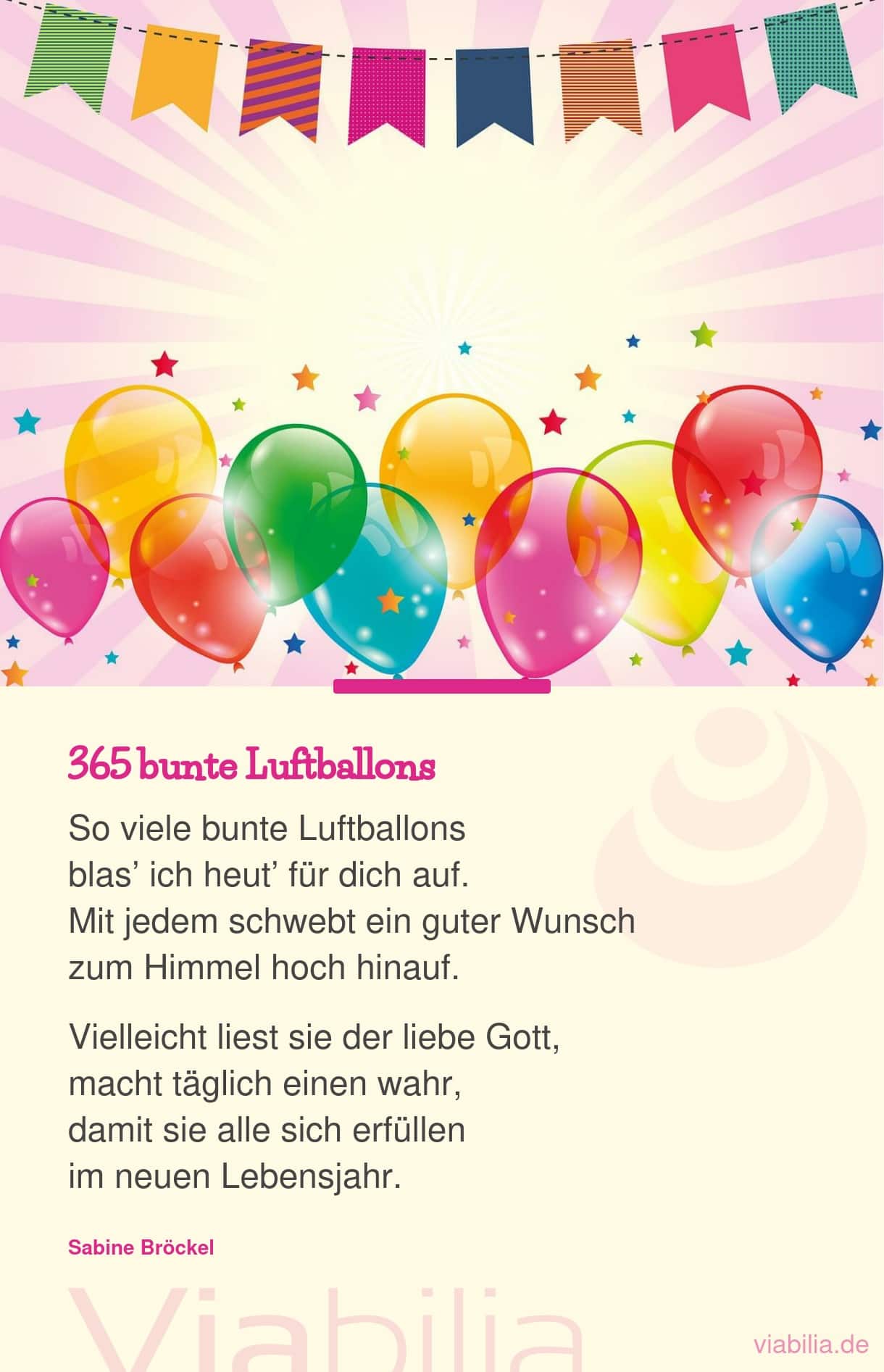 Modernes, nettes Geburtstagsgedicht: 365 Luftballons