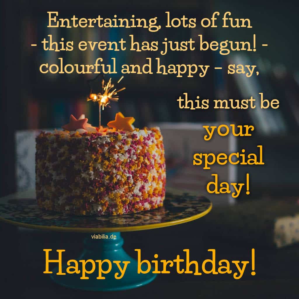 Happy birthday: Geburtstagsgruß auf Bild in englischer Sprache