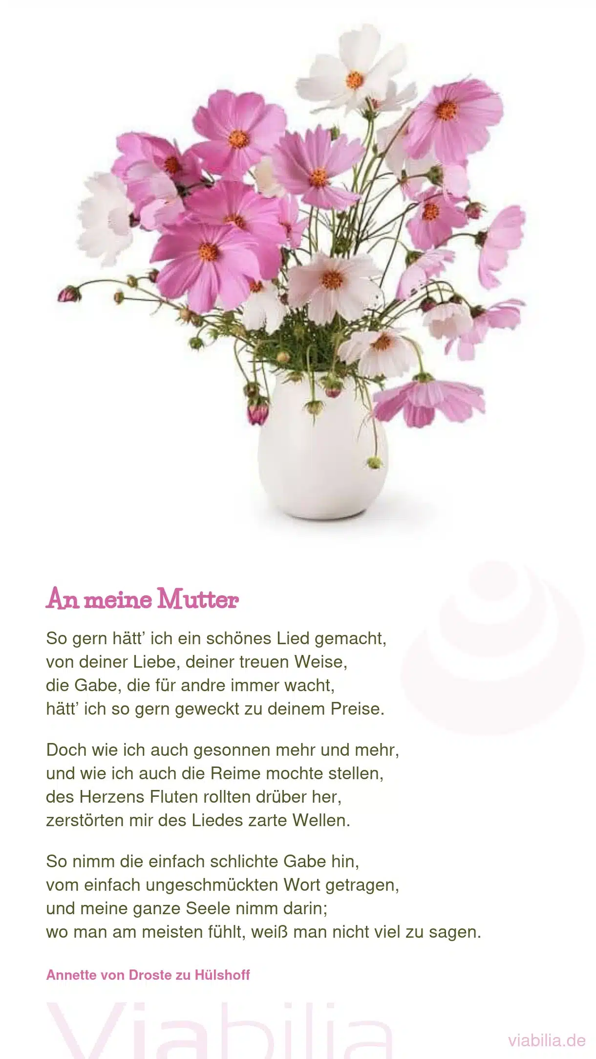 Gedicht zum Muttertag: an meine Mutter
