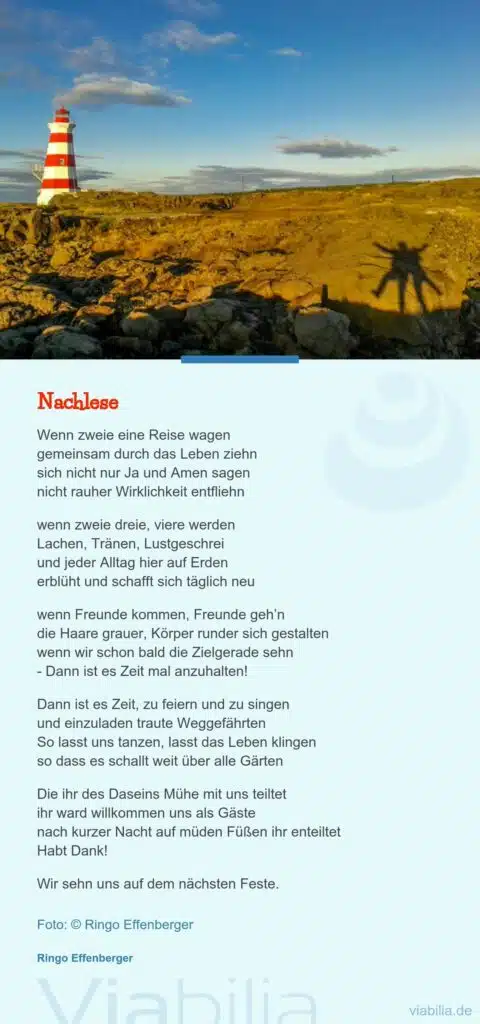 Ringo Effenberger Gedicht: Nachlese