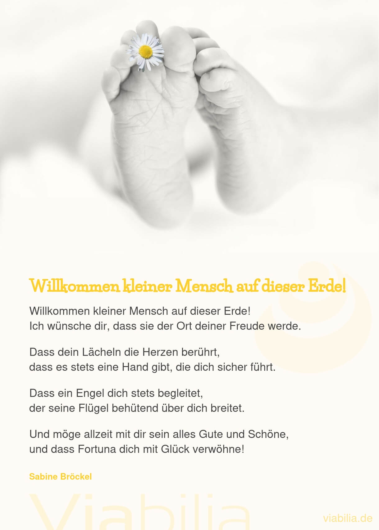 Modernes Gedicht zur Geburt mit guten Wünschen