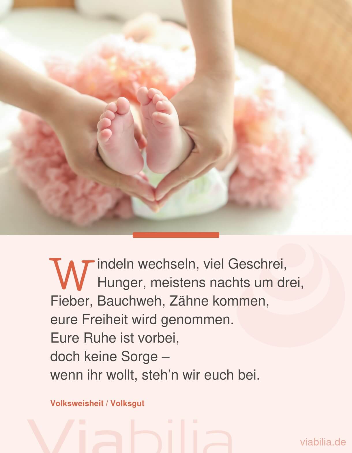 Gedicht: Gutes tun und Unterstützung anbieten bei Baby