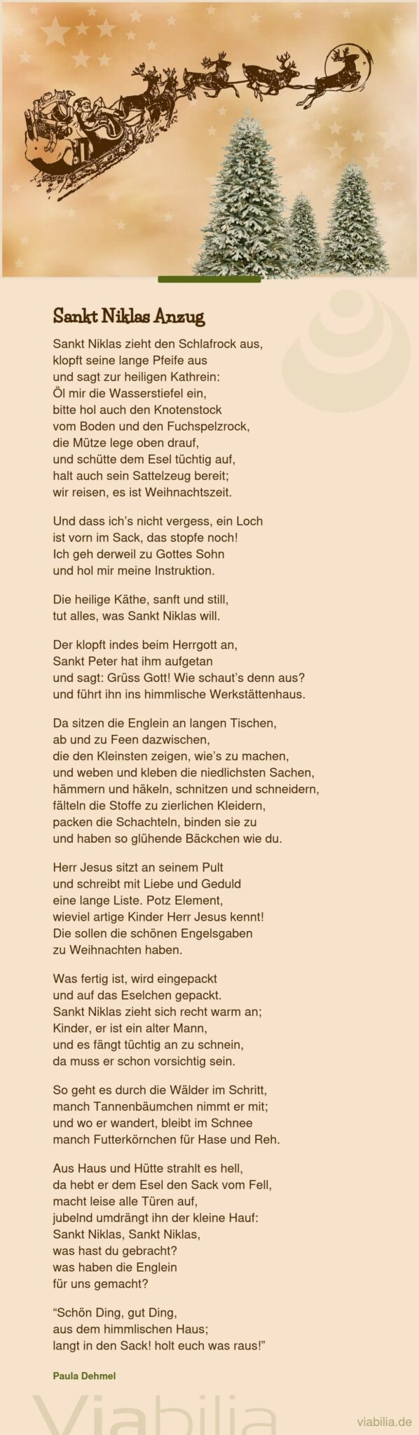 Langes Gedicht über Sankt Niklas Anzug Langes Gedicht über Sankt Niklas Anzug