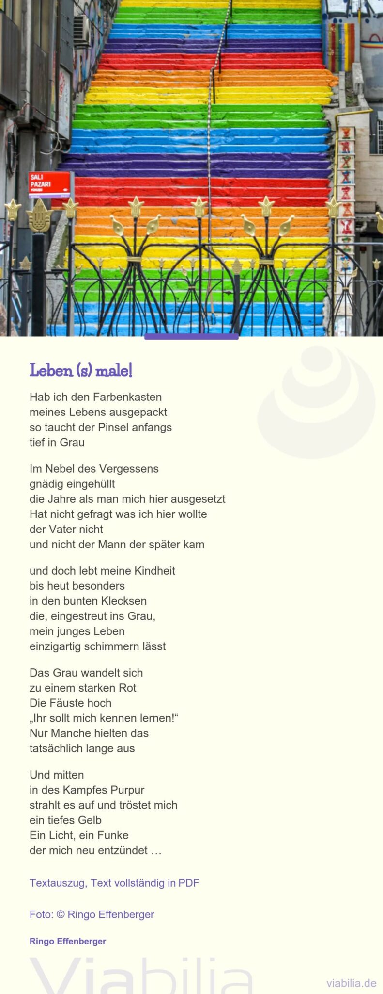 Gedicht von Ringo Effenberger: Leben(s)male