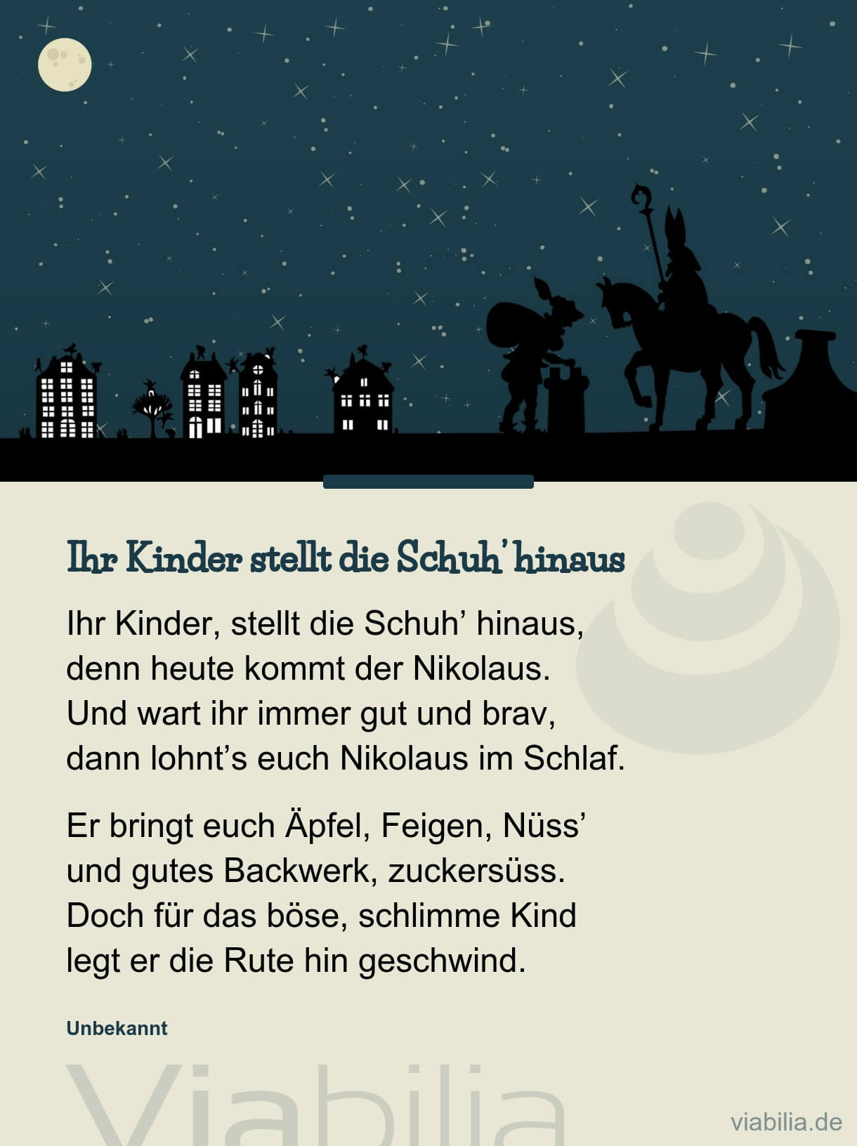 Traditioneller Nikolaus-Spruch Traditioneller Nikolaus-Spruch