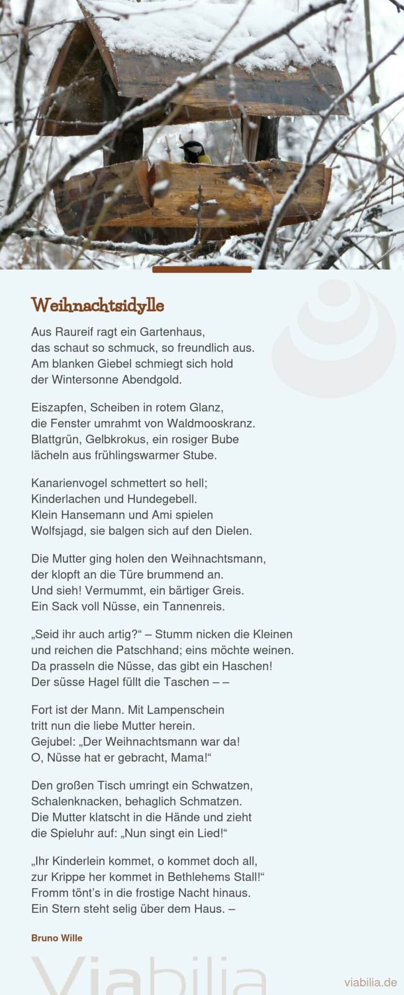 Längeres Gedicht: Weihnachtsidylle Längeres Gedicht: Weihnachtsidylle