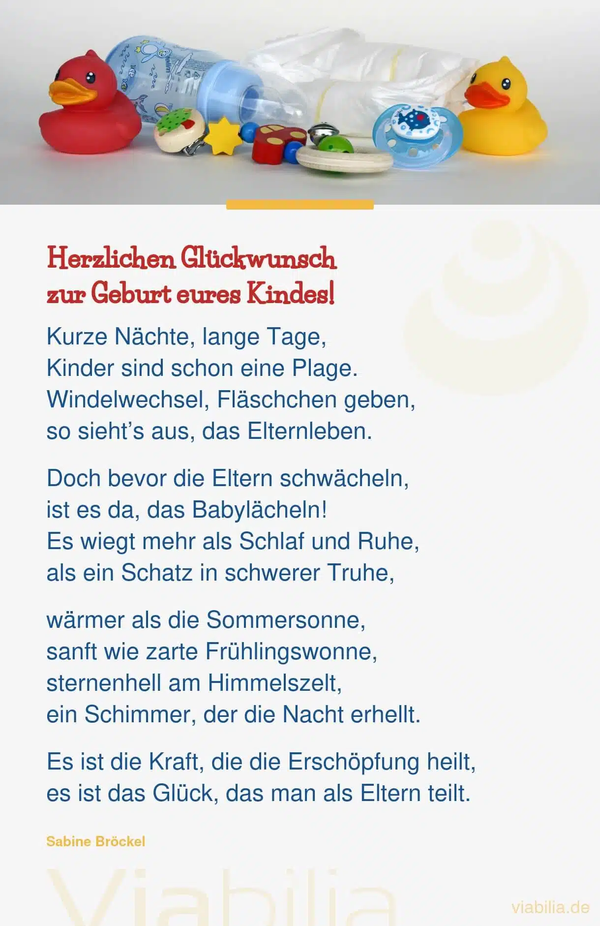 Gedicht zur Geburt: Babylächeln