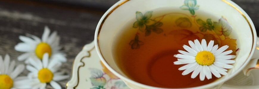 Tasse Tee mit Blüten