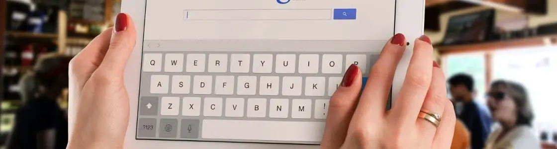 Google-Startseite auf Tablet