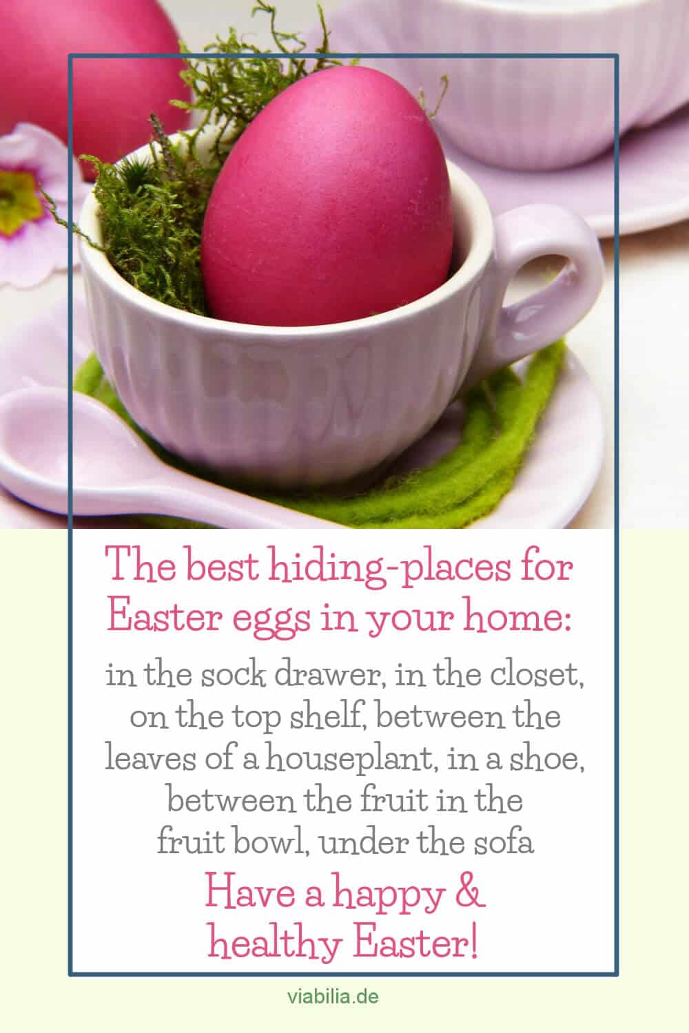 Ostergruß auf englisch: Eier-Verstecke zu Hause