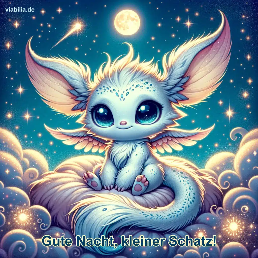 gute-nacht-fuer-kleine-kinder-bild-fabelwesen Süße Gute-Nacht-Bilder für Kinder