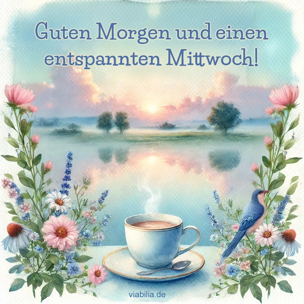 Guten Morgen Grüße für einen entspannten Mittwoch