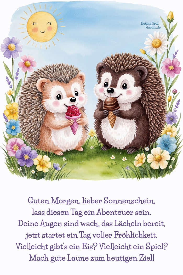Guten Morgen Grüße an ein Kind