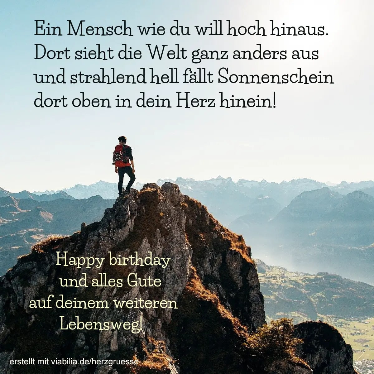 Geburtstagswünsche für Bergsteiger, Wanderer oder ähnlichem Hobby
