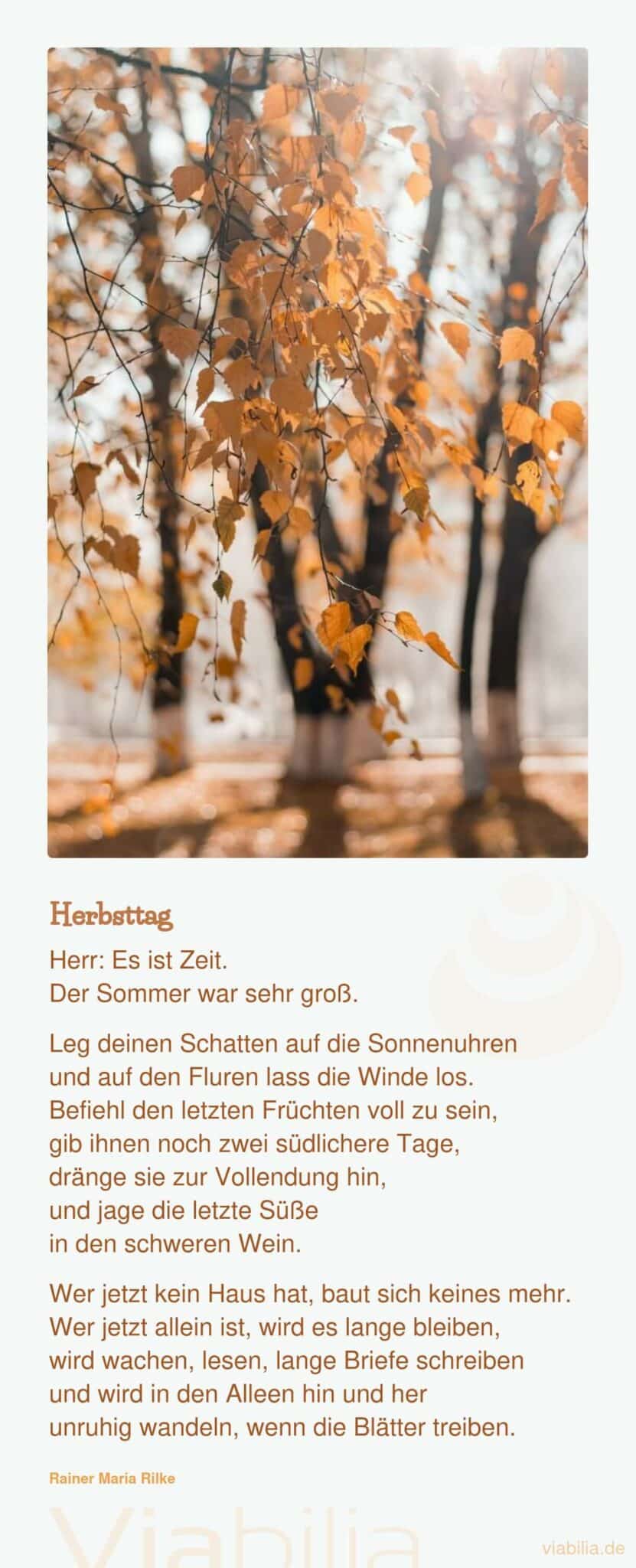 Herbstgedicht von Rilke