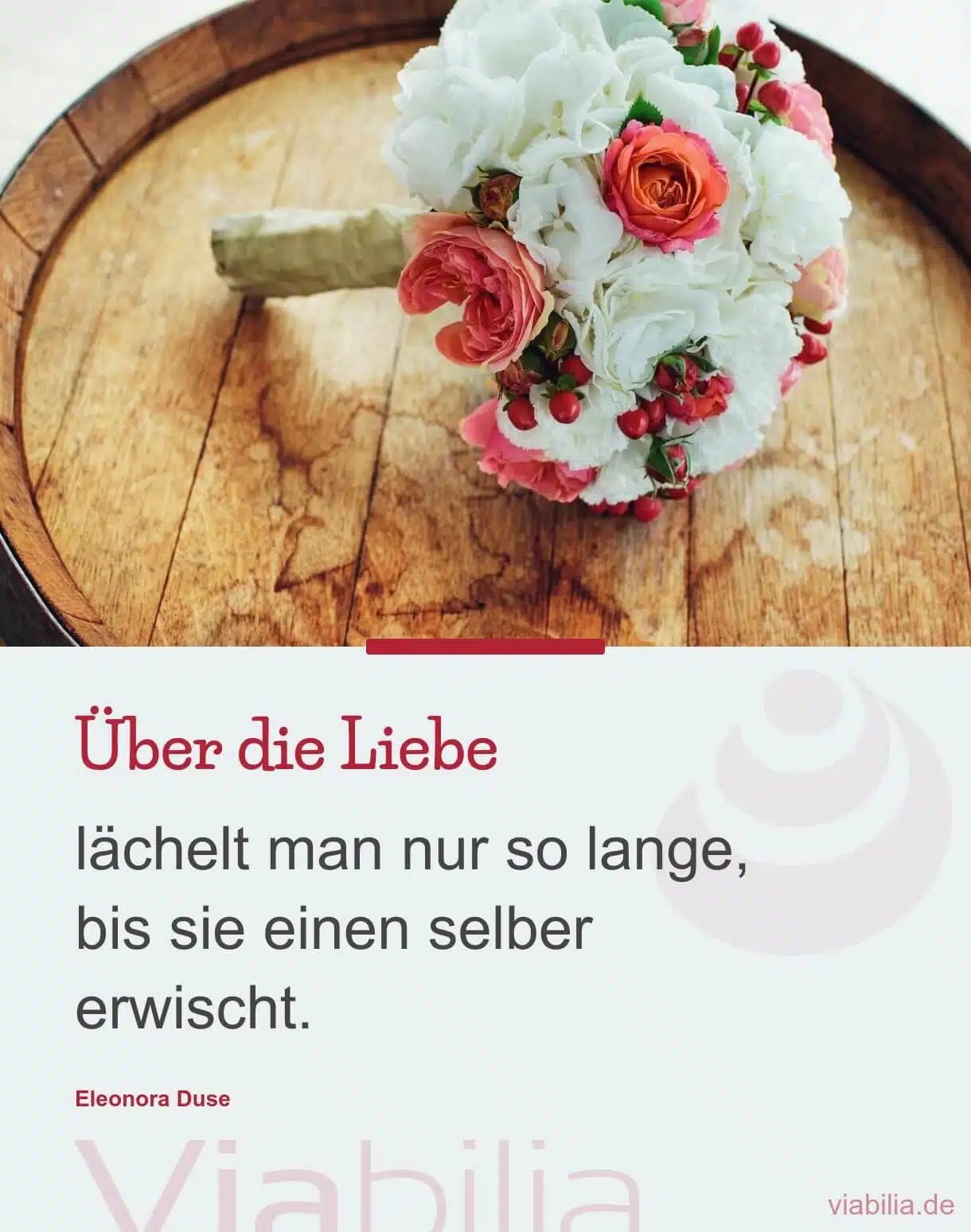 Humorvoller Hochzeitsspruch: über die Liebe lächeln