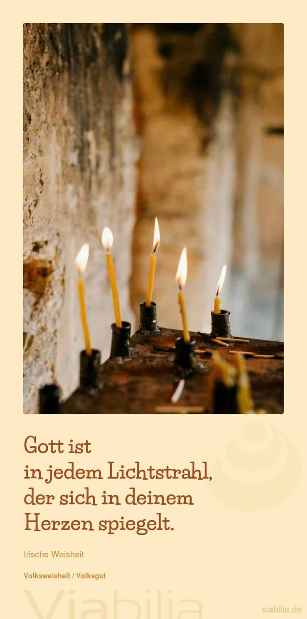 Irische Weisheit: Gott ist in Lichtstrahl