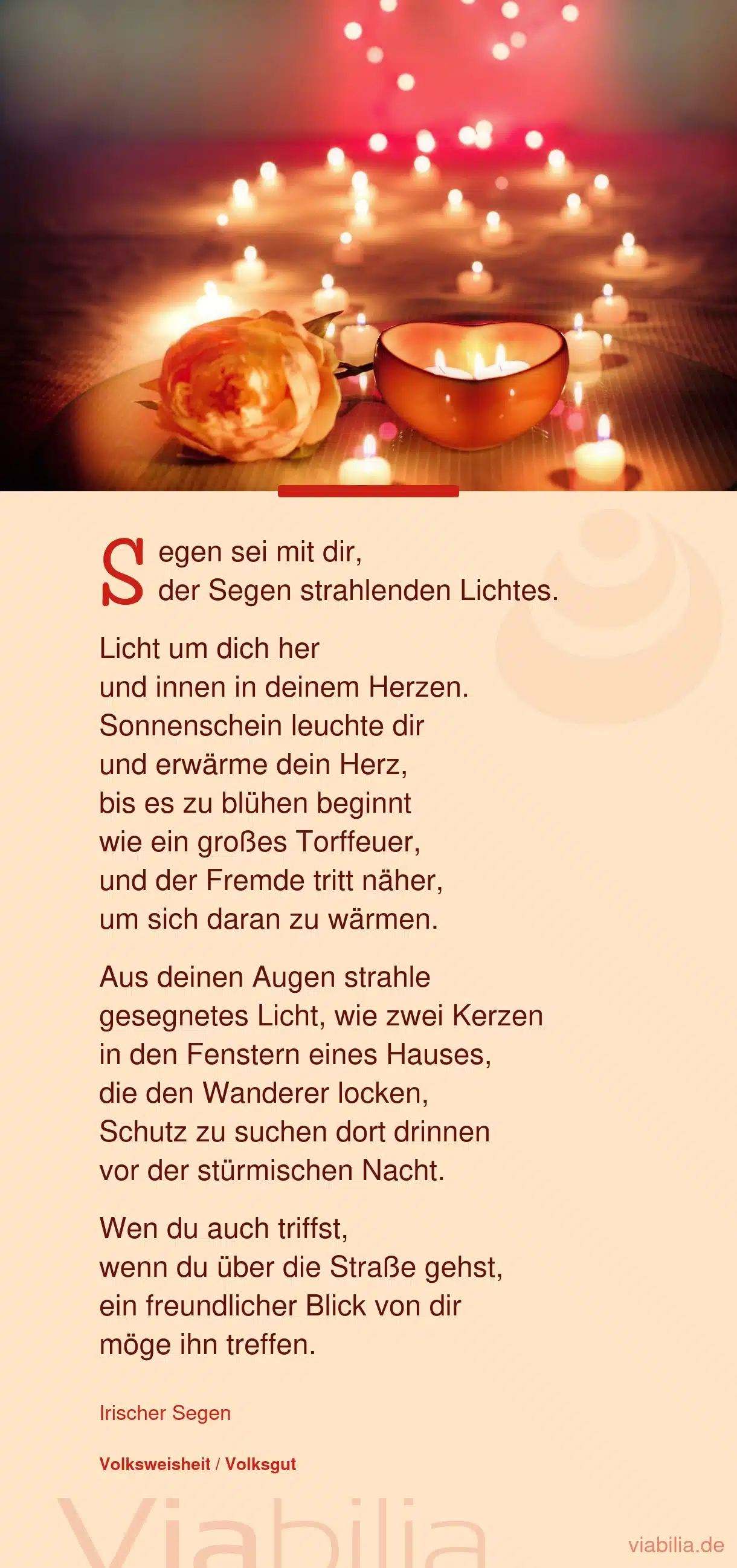 Irischer Segen: Segen sei mit dir ... Irischer Segen: Segen sei mit dir ...