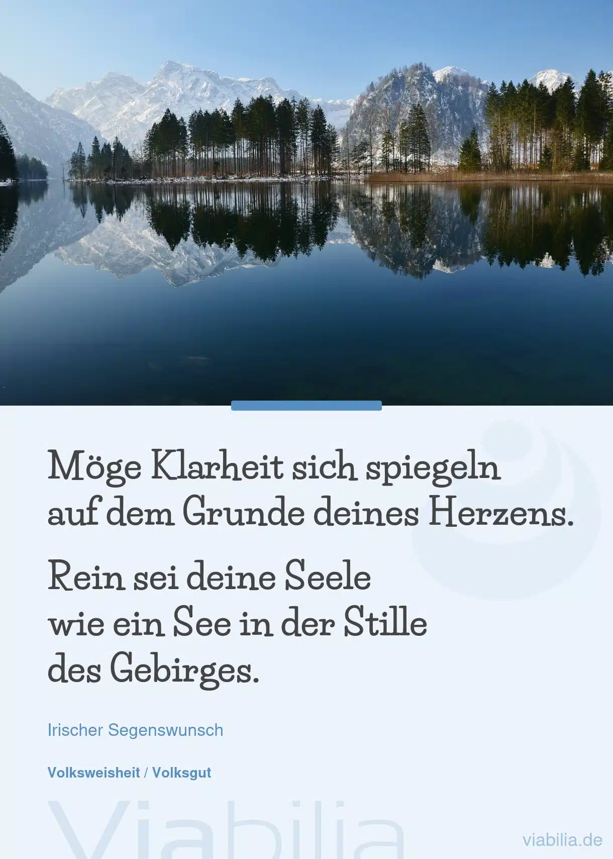 Irischer Segenswunsch: Klarheit des Herzens Irischer Segenswunsch: Klarheit des Herzens