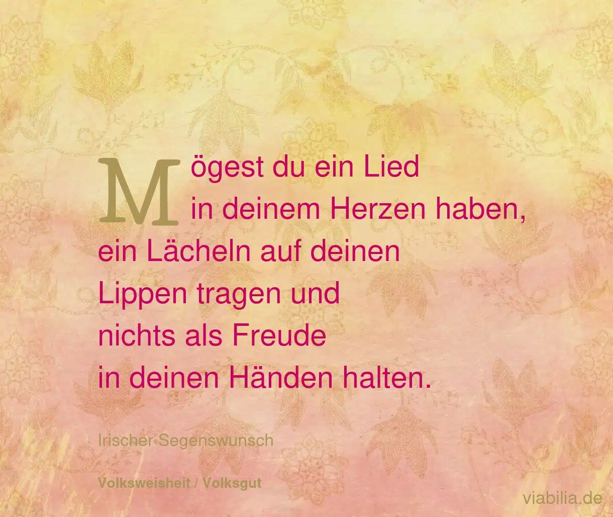 Lieber Wunsch über die Freude Lieber Wunsch über die Freude