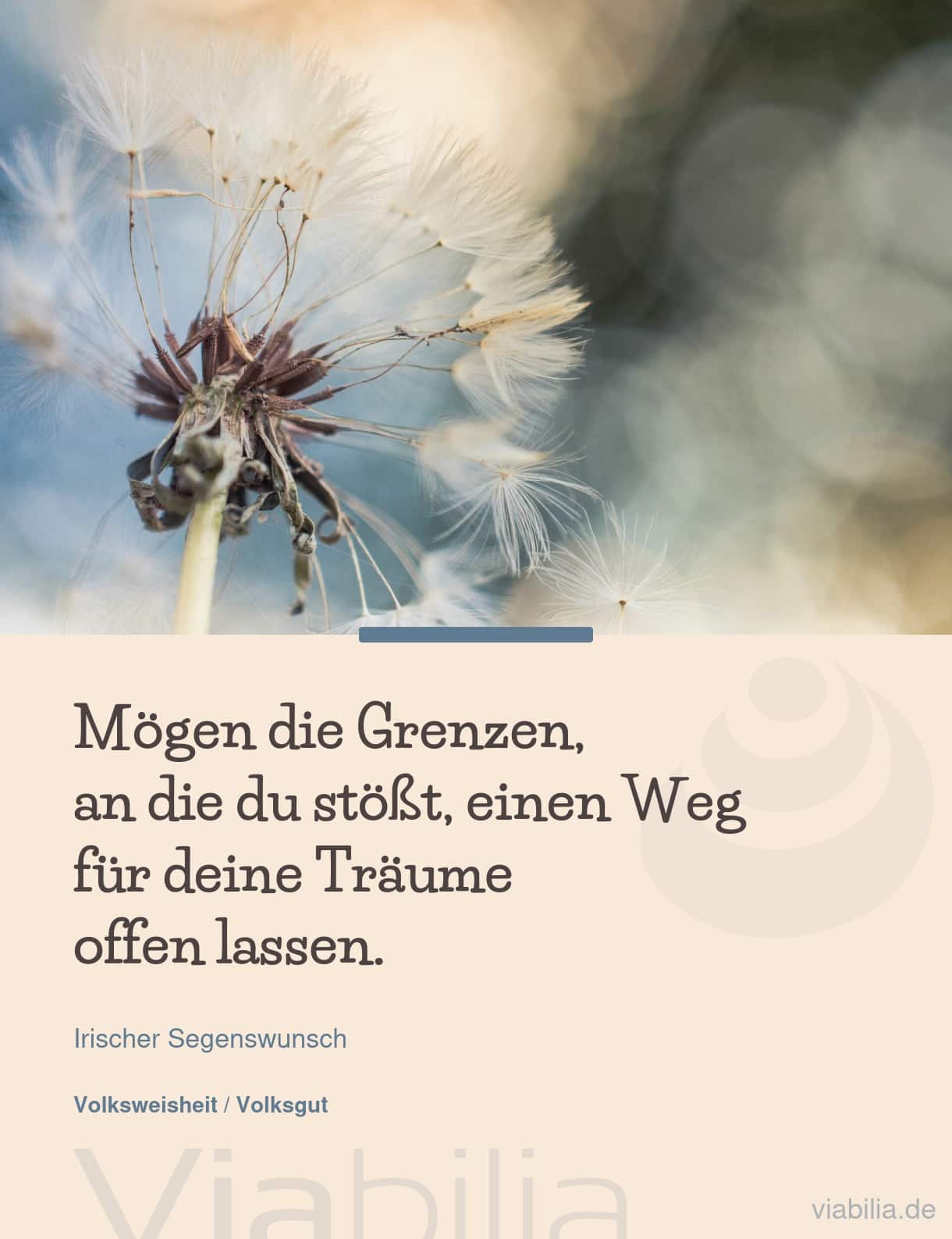 Irischer Segenswunsch: Weg für deine Träume