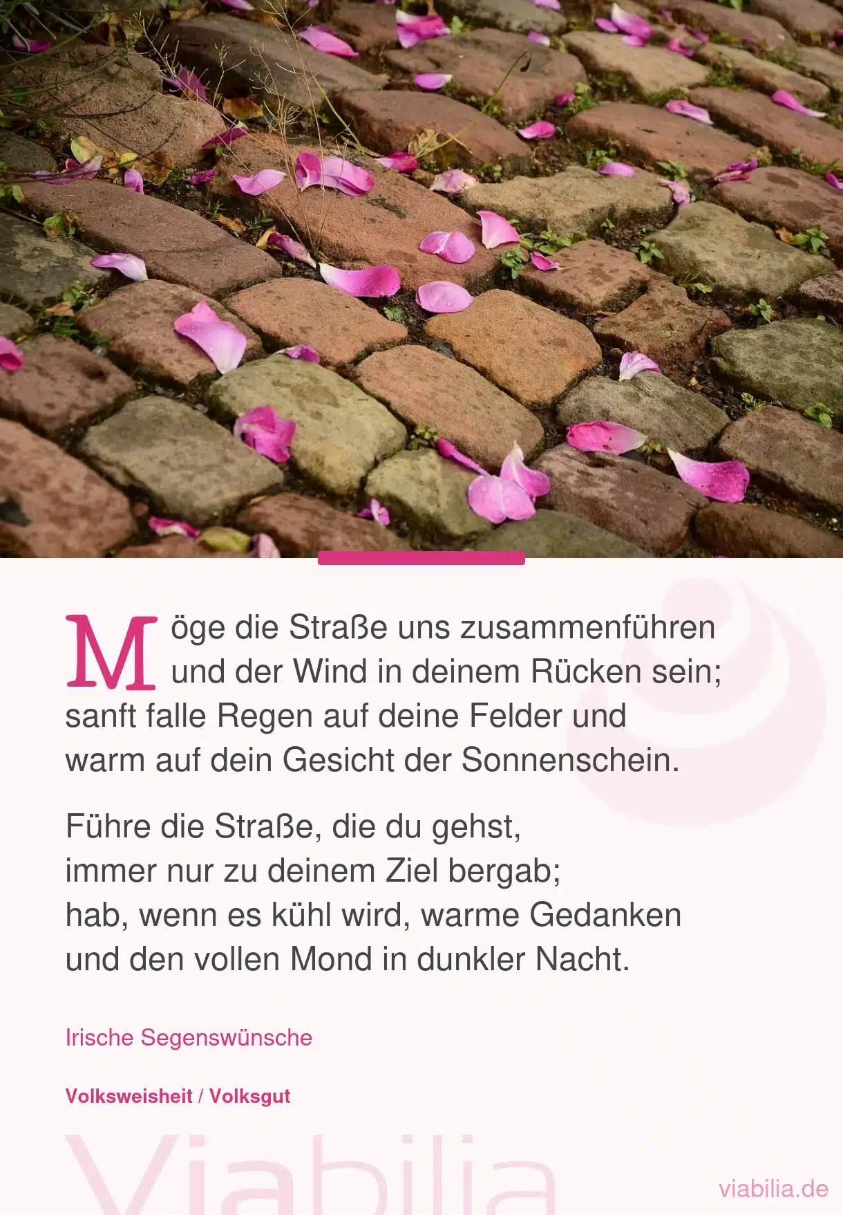 Irische Segenswünsche: möge die Straße uns zusammenführen Irische Segenswünsche: möge die Straße uns zusammenführen