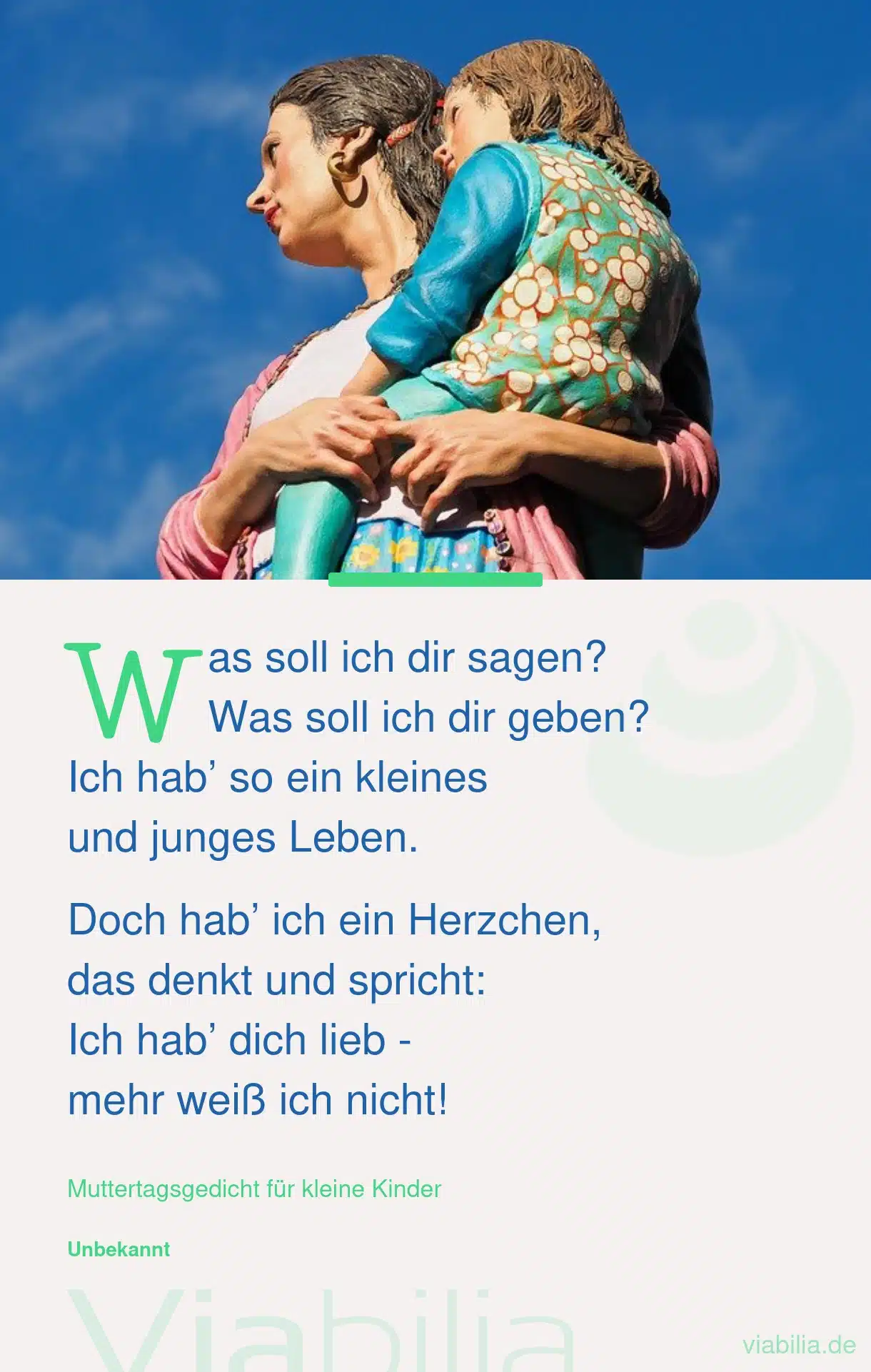 Kurzes Muttertagsgedicht: was soll ich dir sagen