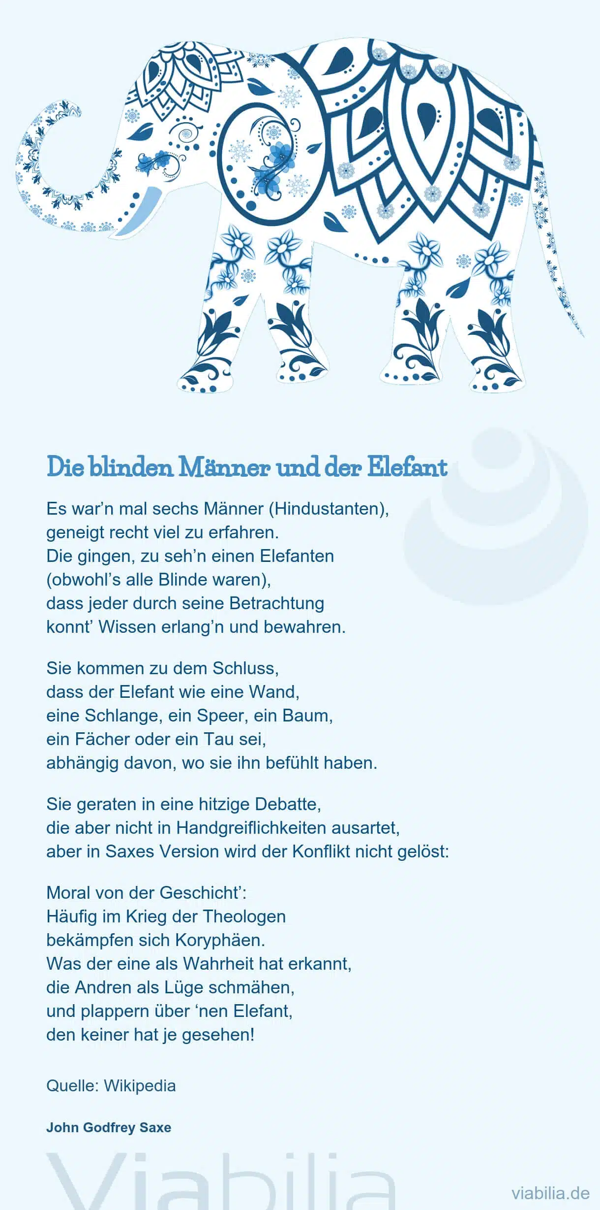 Kurzgeschichte: Die blinden Männer und der Elefant