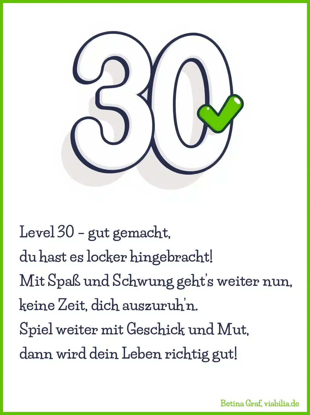 Lustiges Geburtstagsgedicht zum 30 Geburtstag