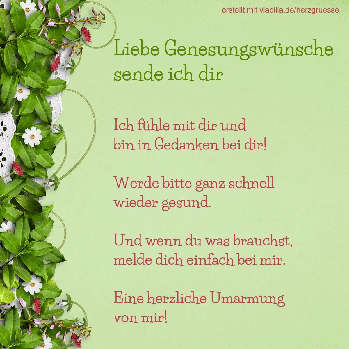 Gefühlvolle Genesungswünsche auch für WhatsApp