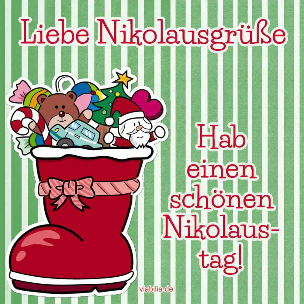 Ein netter Gruß zum Teilen, der einfach immer passt ...
Auch die Viabilia-Redaktion grüßt Sie ganz herzlich zum Nikolaustag und wünscht Ihnen einen erholsamen und einfach richtig schönen Nikolaustag!